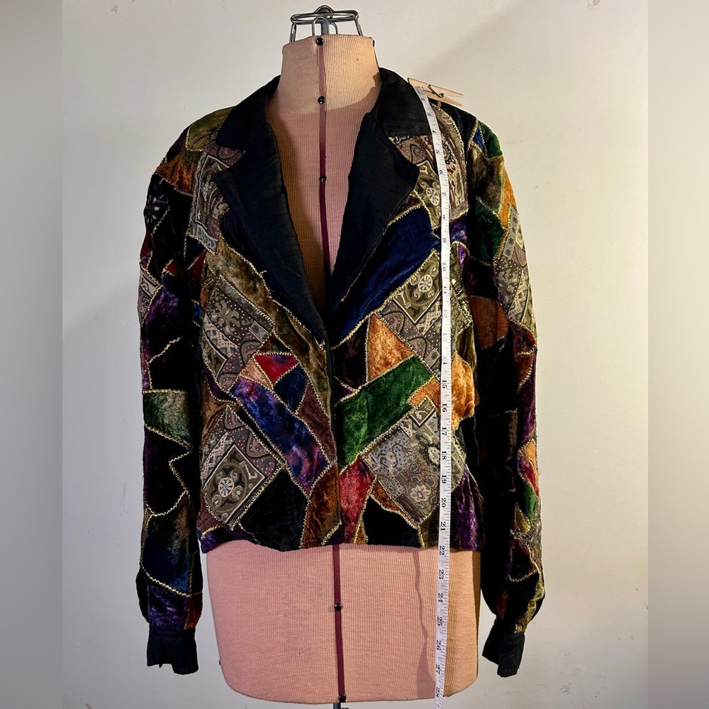 Vintage The Icing Patchwork Jacket With Velvet An… - image 6